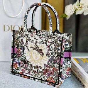 Dior Purple Fabric Tote Bag