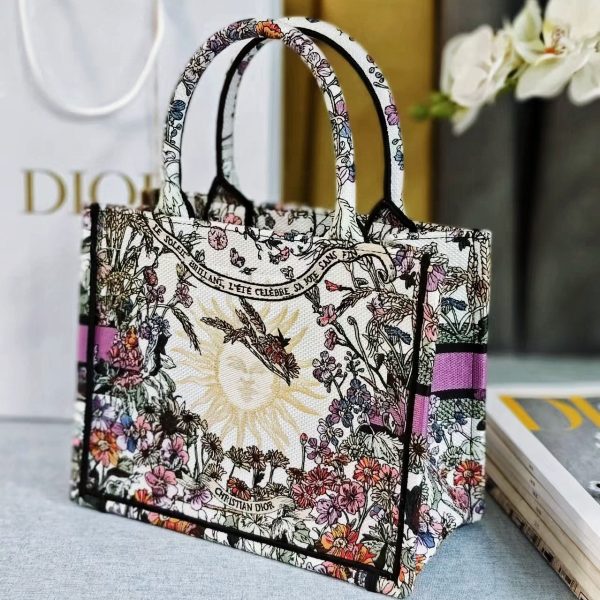 Dior Purple Fabric Tote Bag