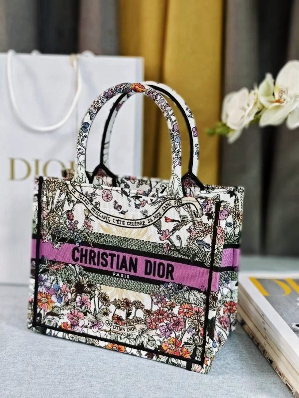 Dior Purple Fabric Tote Bag - Image 4