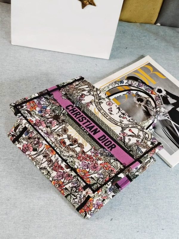 Dior Purple Fabric Tote Bag - Image 7