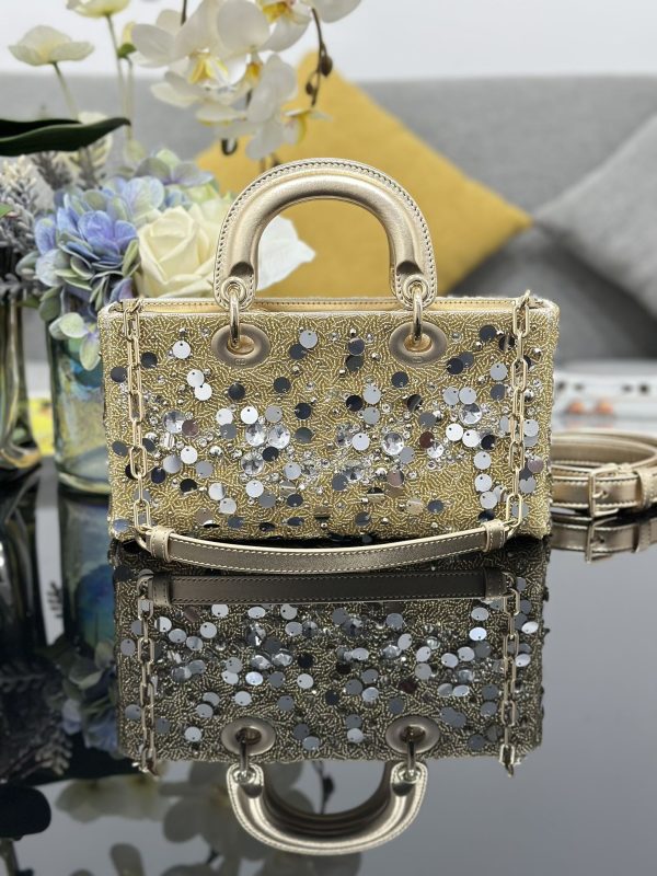 Dior Medium Lady D-Joy Gold Sequins - Image 10