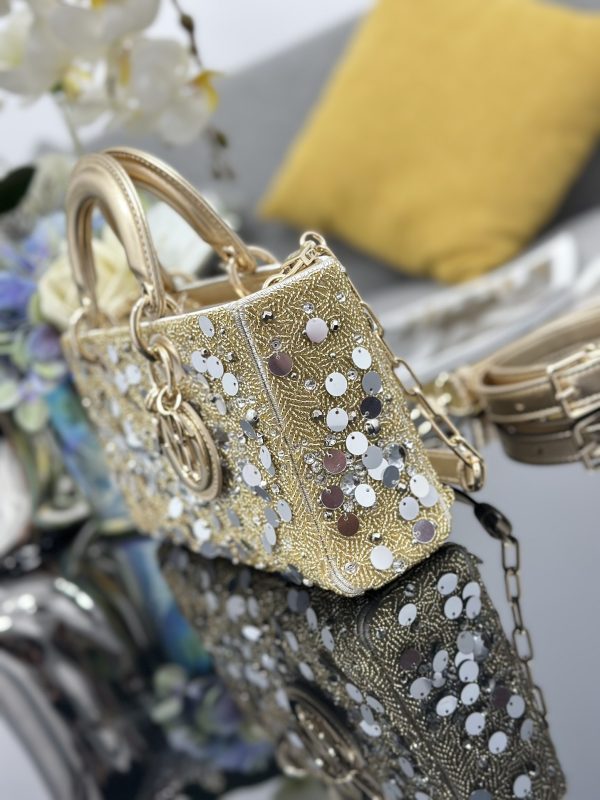 Dior Medium Lady D-Joy Gold Sequins - Image 4