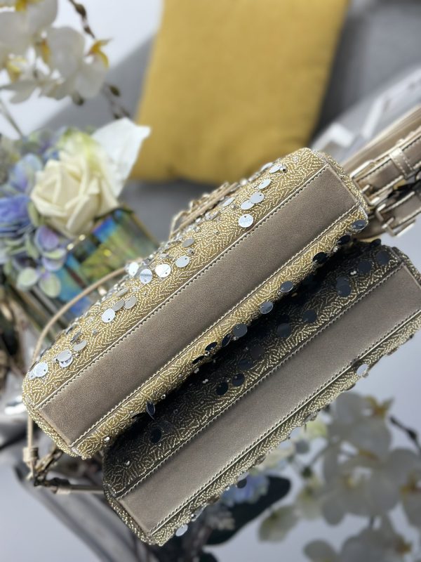 Dior Medium Lady D-Joy Gold Sequins - Image 5