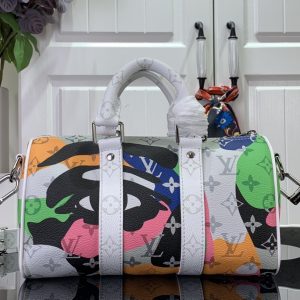 White Keepall Bandoulière 25 Handbag LV Portrait Collection