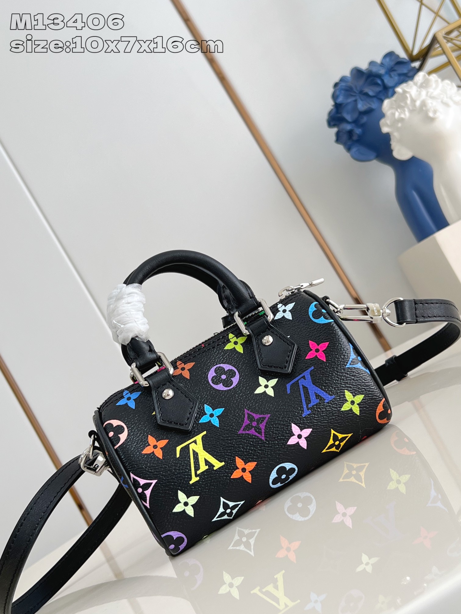 LV Black Nano Speedy Handbag - Image 8