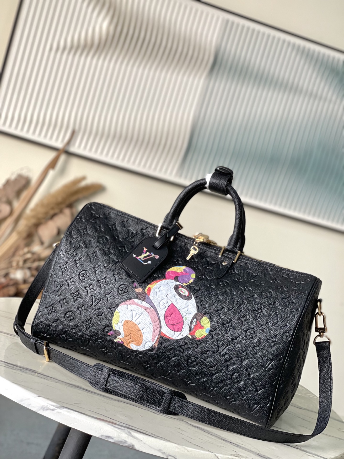 Keepall Bandouliere 45 Travel Bag Colorful Panda - Image 3