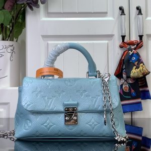 Nano Madeleine Handbag Blue Embossed