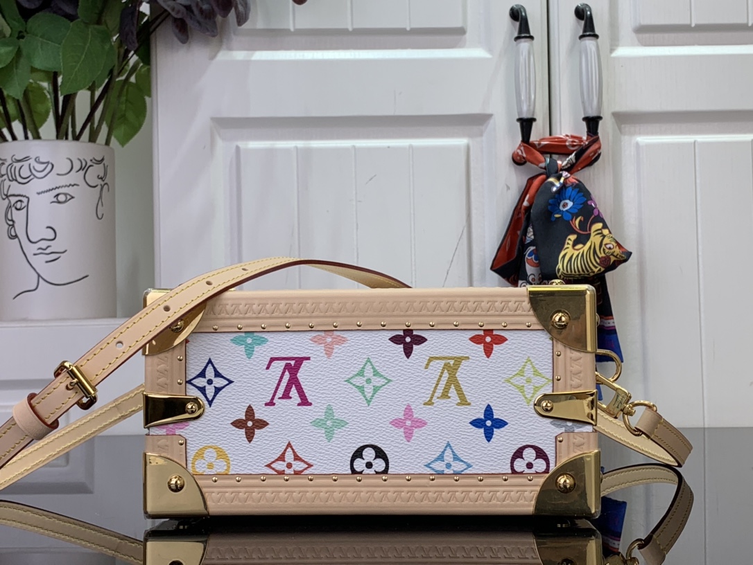 LV x TM St Small Suitcase White and Tri-Color Box and Bag - Image 6