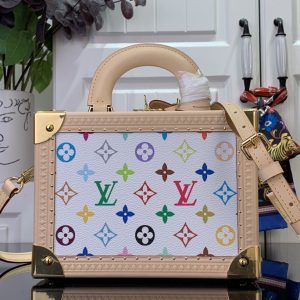LV x TM St Small Suitcase White and Tri-Color Box and Bag