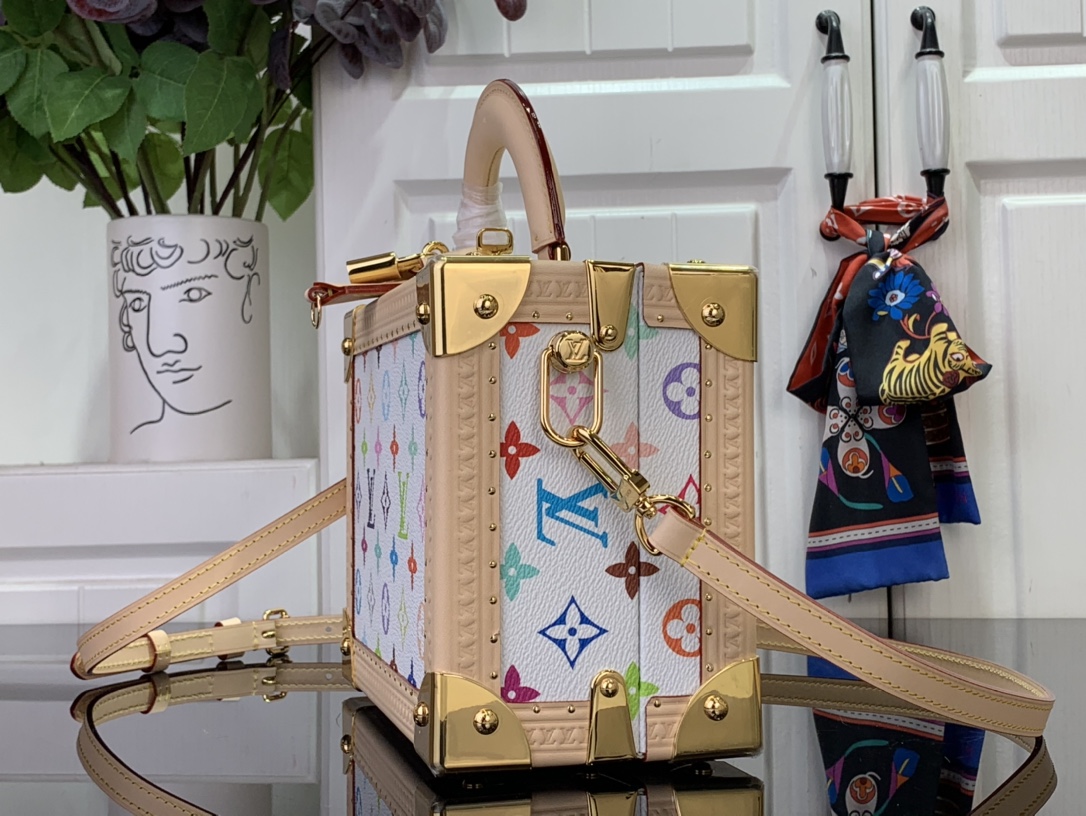 LV x TM St Small Suitcase White and Tri-Color Box and Bag - Image 3