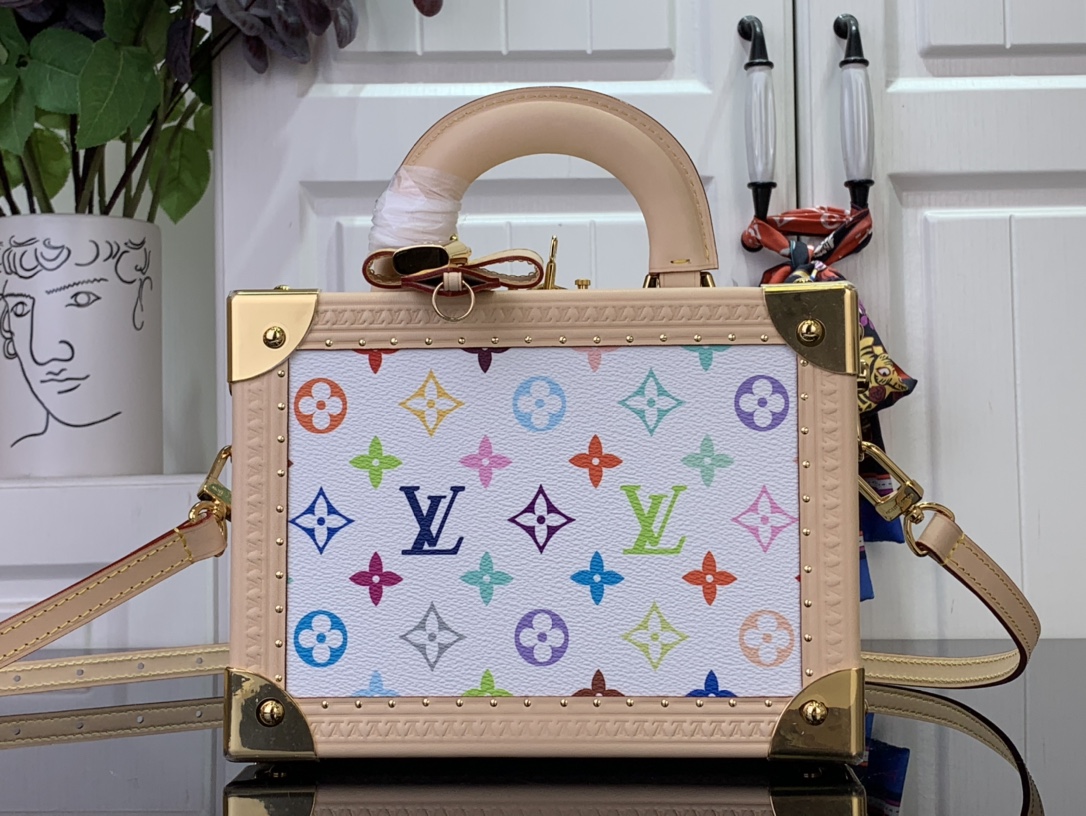 LV x TM St Small Suitcase White and Tri-Color Box and Bag - Image 2