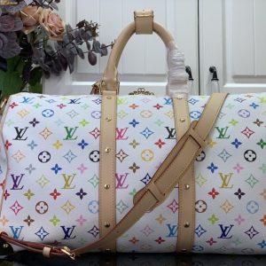 LV x TM KEEPALL BANDOULIÈRE 45 Travel Bag White
