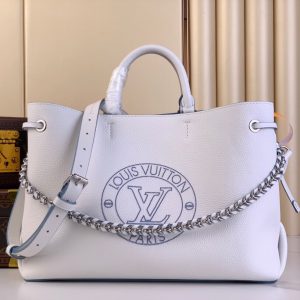 White Bella Tote Lv Circle Ys pattern