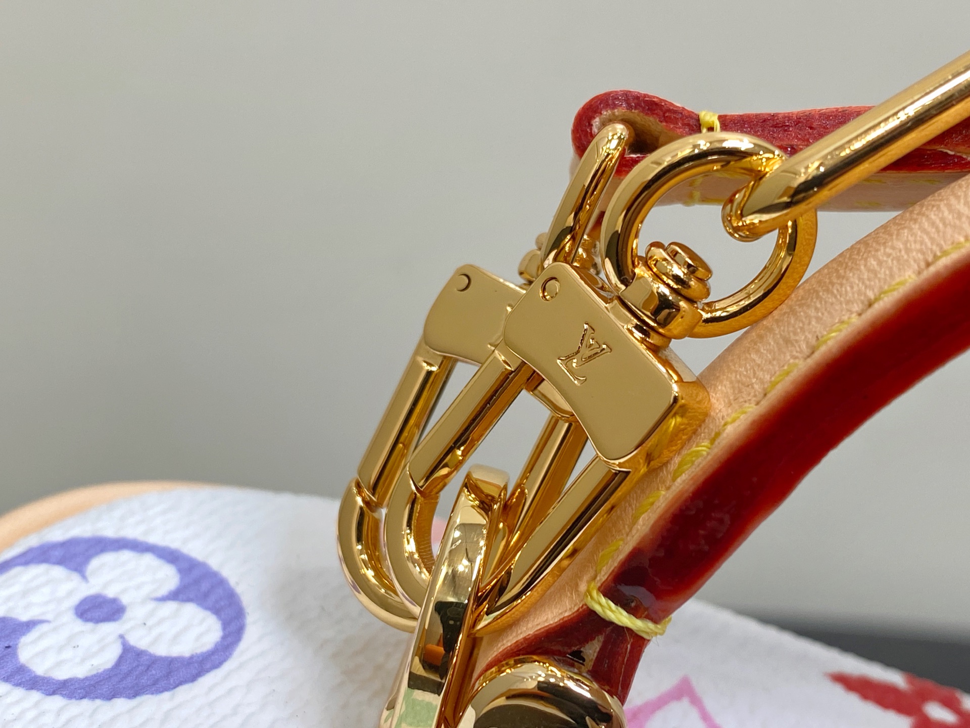 White LV x TM Vanity Chain Pouch Cosmetic Bag - Image 5