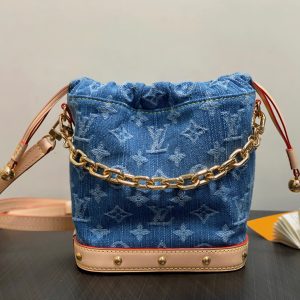 Louis Vuitton Blue Denim Chain Bucket Bag